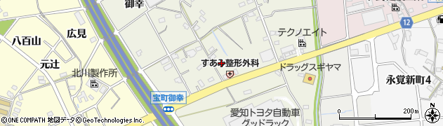 愛知県豊田市宝町津花周辺の地図