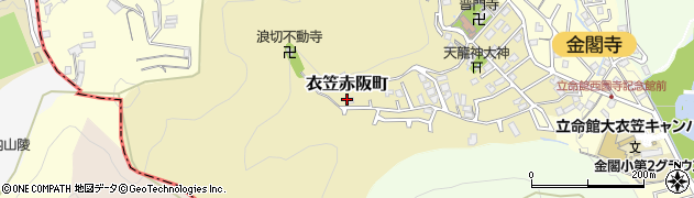 京都府京都市北区衣笠赤阪町周辺の地図