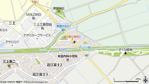 〒520-2324 滋賀県野洲市近江富士の地図
