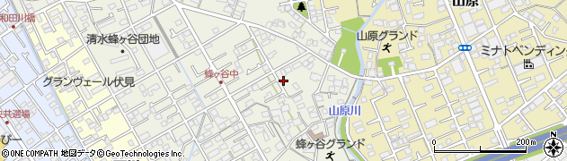 静岡県静岡市清水区蜂ヶ谷296周辺の地図