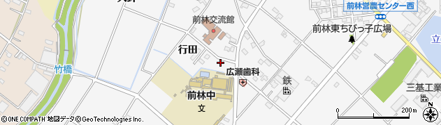 愛知県豊田市前林町行田周辺の地図