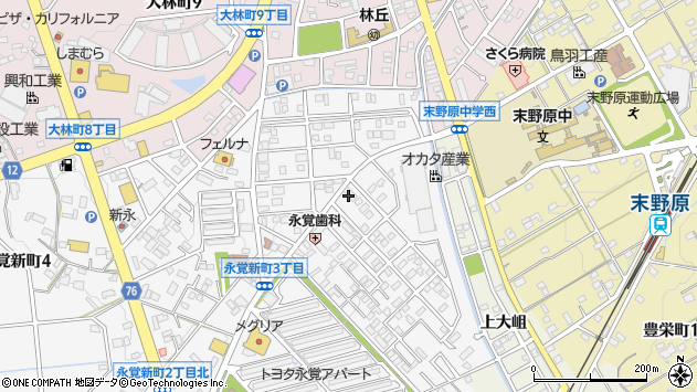 〒470-1206 愛知県豊田市永覚新町の地図
