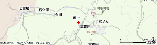 愛知県豊田市滝脇町（道下）周辺の地図