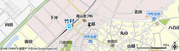 愛知県豊田市竹町北邸周辺の地図