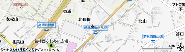 愛知県豊田市若林西町（北長根）周辺の地図