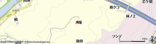愛知県豊田市中垣内町（大峯）周辺の地図