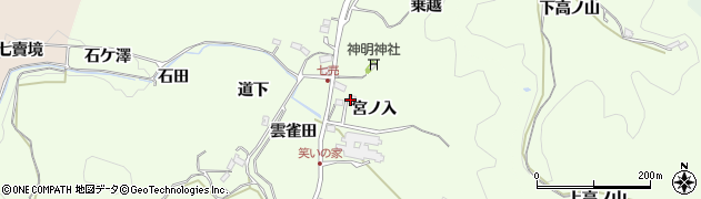 愛知県豊田市滝脇町宮ノ入周辺の地図