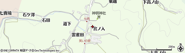 愛知県豊田市滝脇町（宮ノ入）周辺の地図