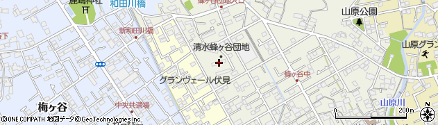 静岡県静岡市清水区蜂ヶ谷464周辺の地図
