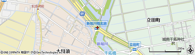 新堀川橋北詰周辺の地図