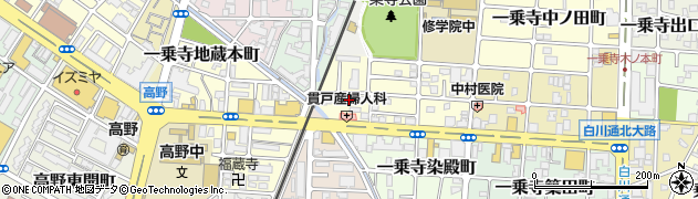 京都府京都市左京区一乗寺梅ノ木町周辺の地図