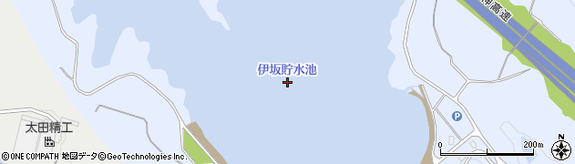 伊坂貯水池周辺の地図