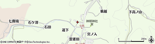 愛知県豊田市滝脇町二反田周辺の地図