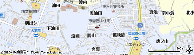 愛知県東海市荒尾町（勝山）周辺の地図