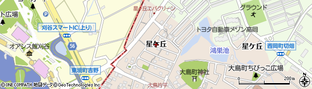 愛知県豊田市大島町（星ケ丘）周辺の地図