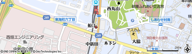 愛知県東海市荒尾町（船江）周辺の地図