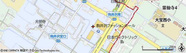 滋賀県草津市駒井沢町周辺の地図