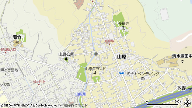 〒424-0002 静岡県静岡市清水区山原の地図