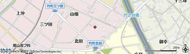 愛知県豊田市竹町（北田）周辺の地図