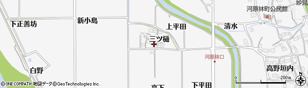 京都府亀岡市河原林町河原尻三ツ樋周辺の地図