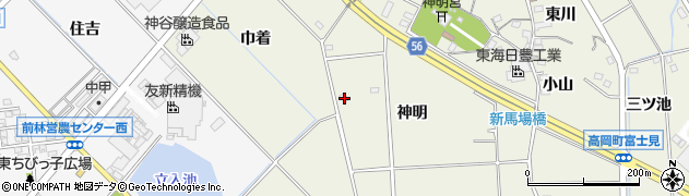 愛知県豊田市高岡町（神明）周辺の地図