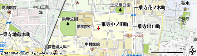 京都府京都市左京区一乗寺中ノ田町周辺の地図
