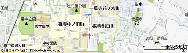 京都府京都市左京区一乗寺出口町周辺の地図