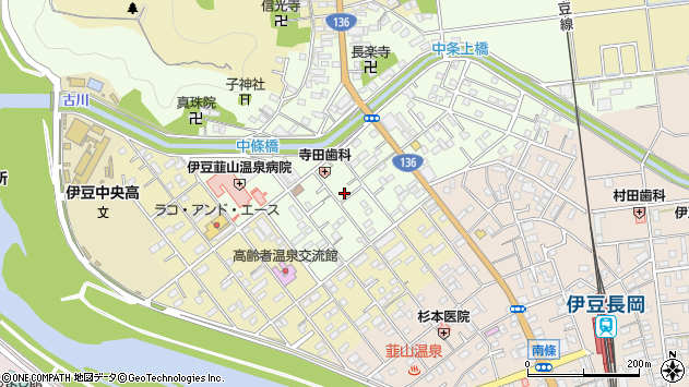 〒410-2121 静岡県伊豆の国市中條の地図