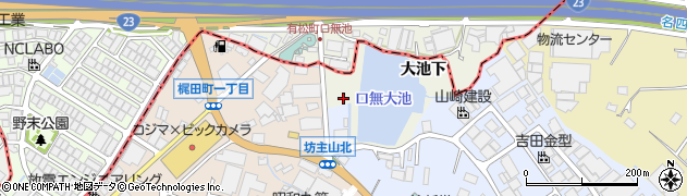 愛知県大府市共和町大池下周辺の地図