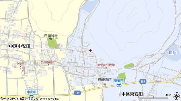 〒679-1121 兵庫県多可郡多可町中区東安田の地図