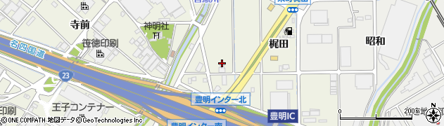 愛知県豊明市栄町（梶田）周辺の地図