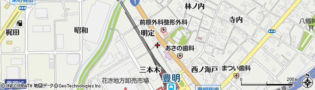 愛知県豊明市阿野町明定周辺の地図
