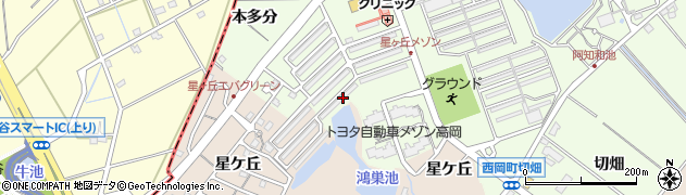 愛知県豊田市西岡町星ケ丘周辺の地図