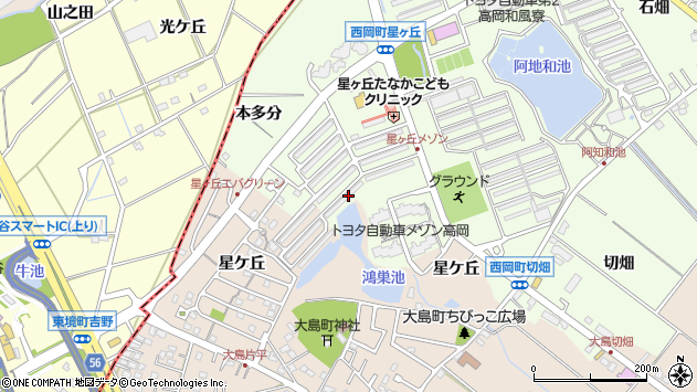 〒473-0937 愛知県豊田市西岡町星ケ丘の地図