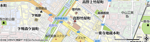 京都府京都市左京区高野竹屋町周辺の地図