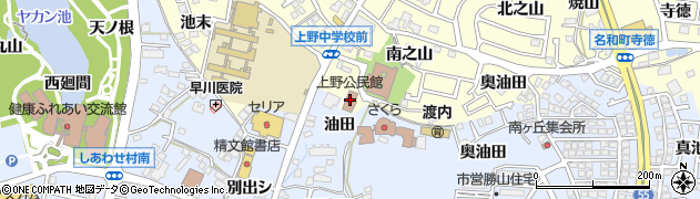 上野公民館　適応指導教室周辺の地図