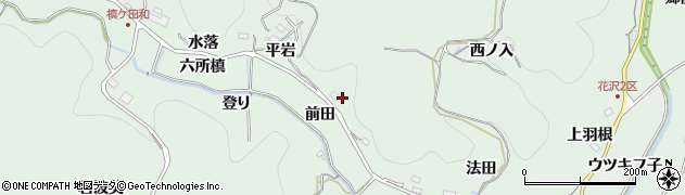 愛知県豊田市花沢町平岩周辺の地図
