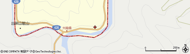 愛知県設楽町（北設楽郡）田峯（鷹野）周辺の地図