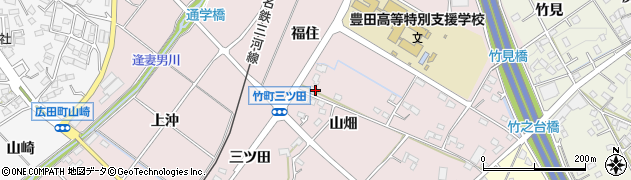 愛知県豊田市竹町山畑周辺の地図