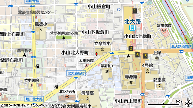 〒603-8141 京都府京都市北区小山西上総町の地図