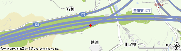愛知県豊田市岩倉町越油周辺の地図
