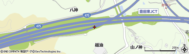 愛知県豊田市岩倉町（越油）周辺の地図