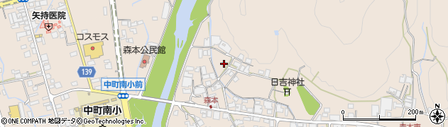 兵庫県多可町（多可郡）中区森本周辺の地図