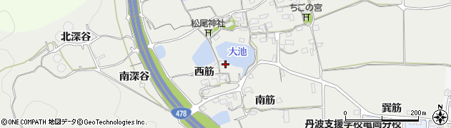 京都府亀岡市千代川町湯井（西筋）周辺の地図
