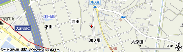 愛知県大府市共和町（鴻ノ巣）周辺の地図