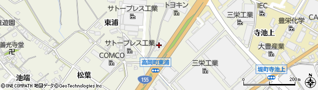 愛知県豊田市高岡町（東浦）周辺の地図