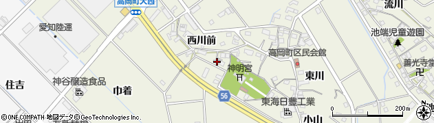愛知県豊田市高岡町（上ノ山）周辺の地図