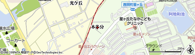 愛知県豊田市西岡町本多分周辺の地図