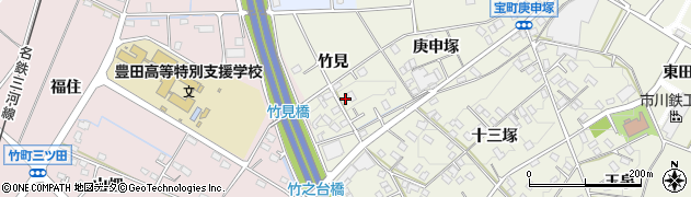 愛知県豊田市宝町竹見周辺の地図