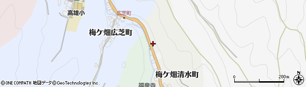 京都府京都市右京区梅ケ畑清水町周辺の地図